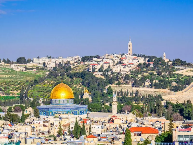 Jerusalem, Israel Old City skyline.